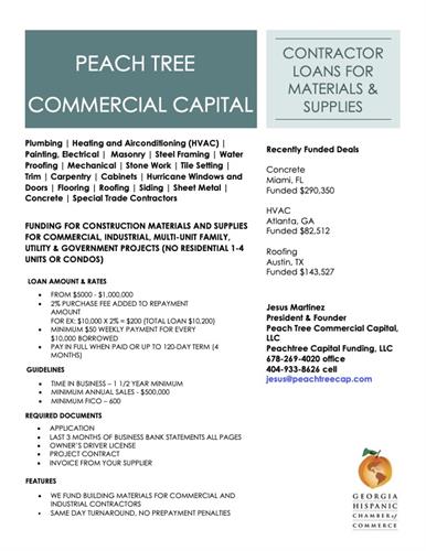 contractor loan for material and supplies