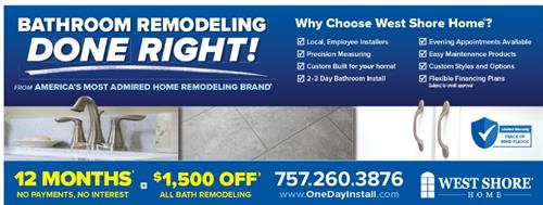 West Shore Bathroom Remodeling advertises to multiple markets with the value of ads in Valpak