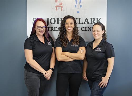 Our Therapists: Kelly Dobson, Patricia Figueroa, and Rachael Yelton. 