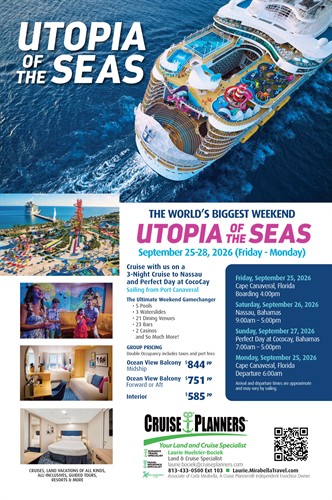 Join us on a fun weekend group cruise Sept 25-28, 2026!  Ted & I can't wait to sail with you!