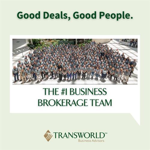 Transworld Business Advisors is the largest business brokerage in the world! Over 250 offices worldwide and the largest database of buyers and sellers!