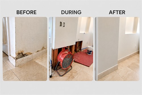 Water Damage - Before-During-After