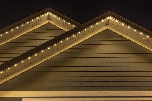 Warm White Permanent Lighting show with white track