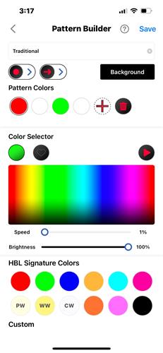 Permanent Lighting Smart App Color Options 