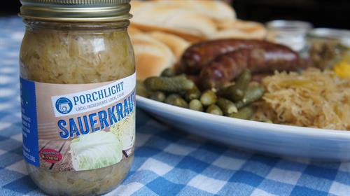 Try our house-fermented Sauerkraut with all of your favorite sausages!