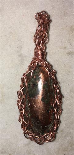 Copper Ore Cabochon Wrapped in Copper