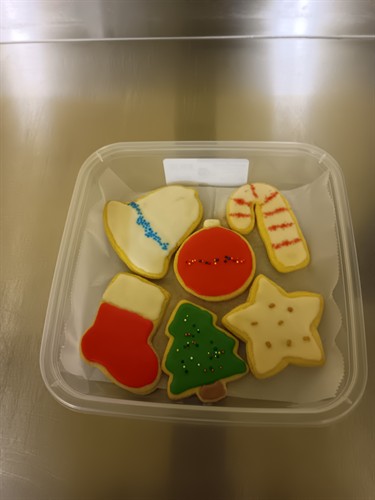 Frosted Christmas cookies by the dozen