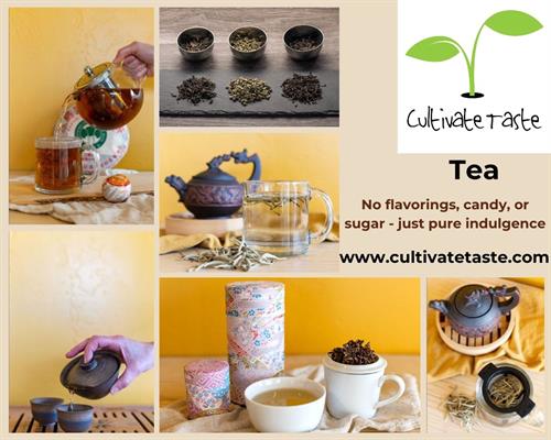 Some advertisement of the brand and product of Cultivate Taste Tea