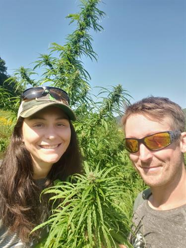 Don and Lisa with a big healthy hemp plant