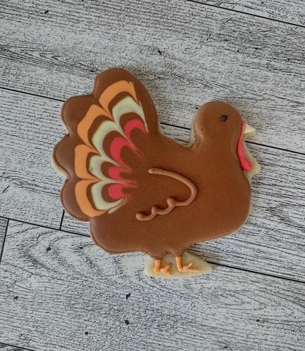 Fall Turkey Decorated Sugar Cookie