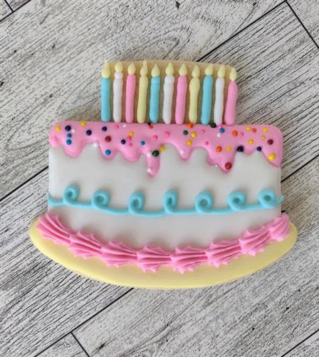 Birthday Cake Decorated Sugar Cookie