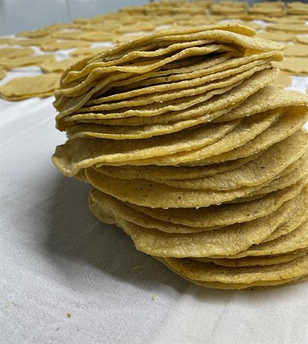 finished product, Wisconsin grown organic corn tortillas