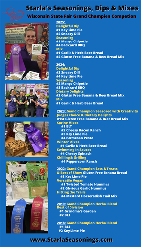 Starla's Seasonings Wisconsin State Fair Grand Champion Winners