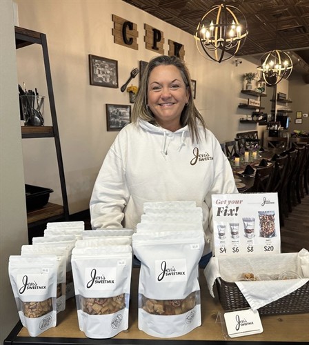Jen's Sweetmix is made at Chef Pam's Kitchen in Waukesha, Wisconsin.