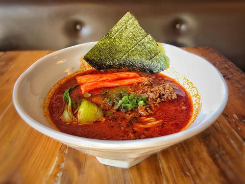 Spicy Tantan Ramen w/ extra spicy & crabstick