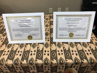 My Reiki Level 1 and 2 certifications