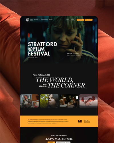 Website for the Stratford Film Festival