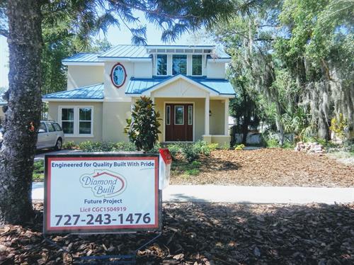 Front view of Safety Harbor, custom 2 story home, 3 bedroom/loft, 2 bath, 2000 sqft 