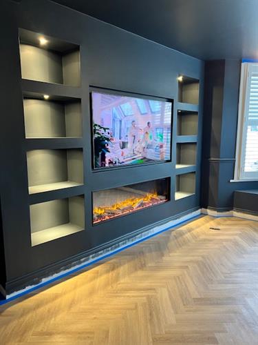 Media Wall, Flooring to living space and carpentry works