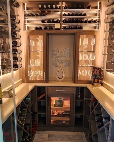 Walk in wine room 