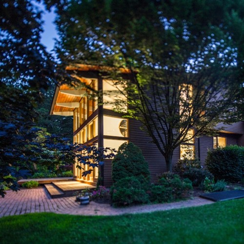 Modern glass conservatory art room