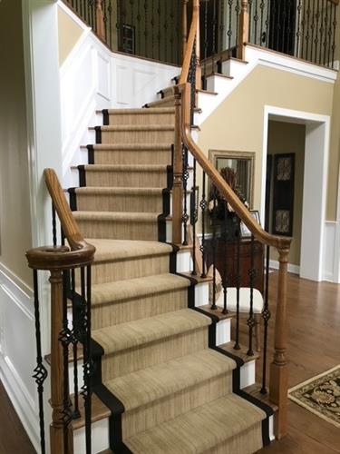 Customized Stair Runner with Wide Cotton Tape applied to the edges