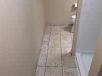 Bathroom remodel:  Shower, stool, vanity/sink, built-in, flooring, and refinishing.
