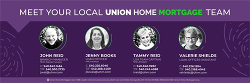 The Reid Team Union Home Mortgage Fredericksburg