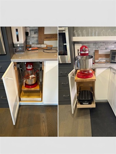 Mixer stand pop out closed and open