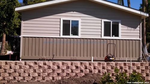 The Robin 5: This is a close-up of the exterior of the Accessory Dwelling Unit, we used two types siding to make the home beautiful for these great homeowners.