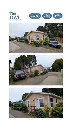 The Quail & Owl ADU Prefab modular for Santa Cruz California: Both Units.  Accessory Dwelling Unit CA.