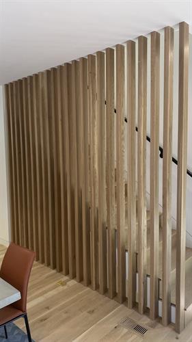 Slat wall staircase 