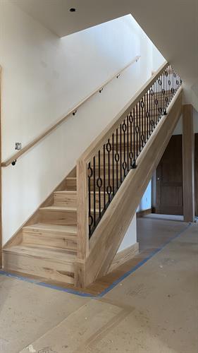 Hickory staircase and railing