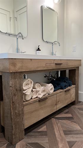 Custom barn wood vanity