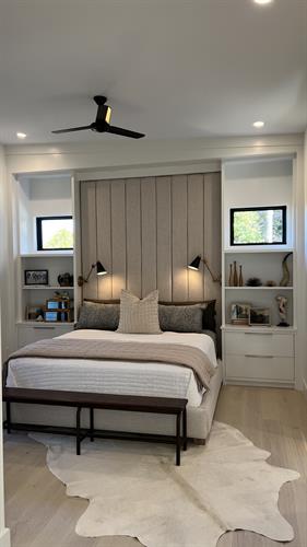 Master bedroom built-ins (bed and upholstering by others)  