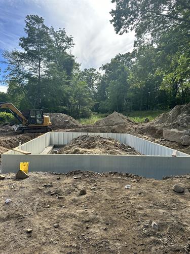 New construction fiberglass foundation.