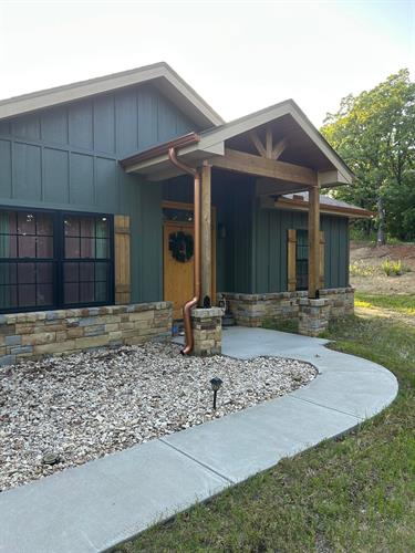 5” Copper Metallic K Style Gutters w/ 3” Round Spouts