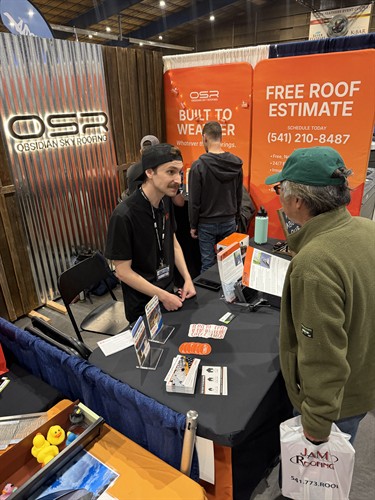 Obsidian Sky Roofing booth at Home and Garden Show
