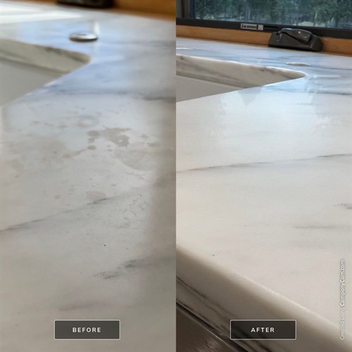 MORE™ AntiEtch™ treatment on marble counter