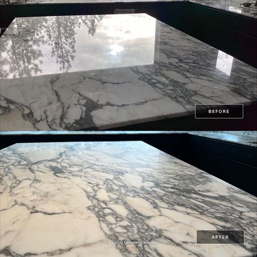 MORE™ AntiEtch™ treatment on marble island