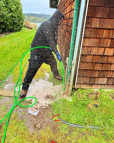 Sewer jetting uses high pressure water to clear obstructions and roots!