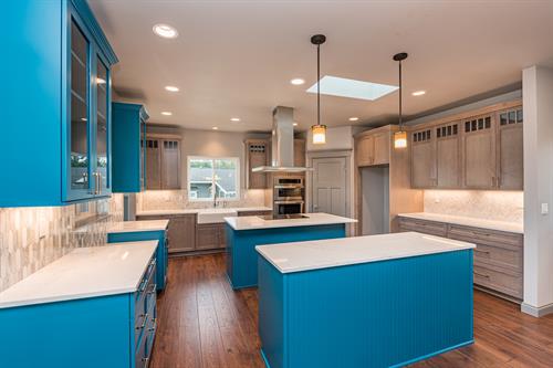 Custom Kitchen with Two Islands