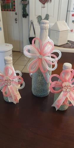 Wine bottles as a center pieces for weddings, birthdays and any especial event