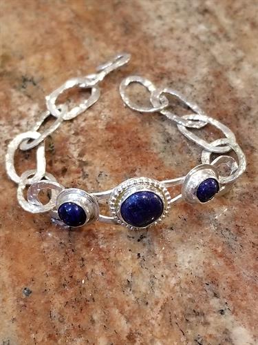 Sterling Silver bracelet with lapis lazuli