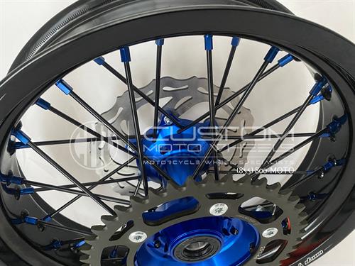 Warp 9 Supermoto Wheels Blue Hubs