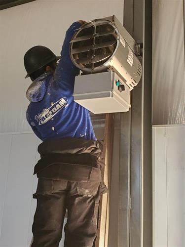 Installing Commercial 460v Hanging Heaters Installing Commercial 460v Hanging Heaters