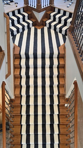 Patterned Carpet Stair Install 