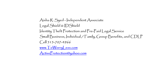 Aisha R. Syed Contact Information