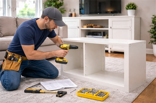 Furniture assembly and installation by local handyman in Oak Harbor, WA.