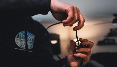 Skagit Valley electrician performing electrical wiring installation for residential project by Johnson Electrical Services